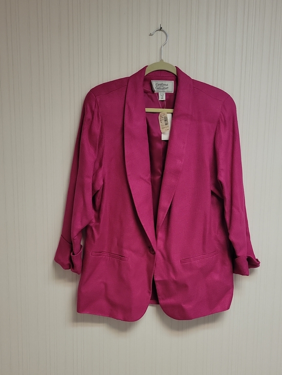 cortland collection Jackets & Blazers - Cortland Collections Women’s Magenta Blazer Jacket New 8P Linen Blend Office